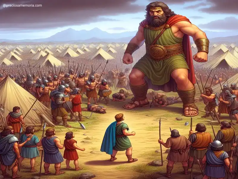 A história de Davi e Golias diante do povo